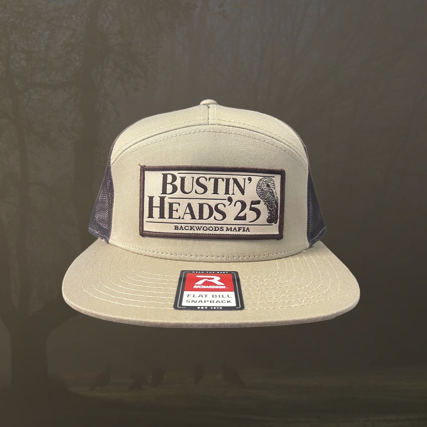 Bustin’ Heads ‘25 Khaki/Coffee 7 Panel Hat